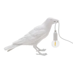 SELETTI Bird Lamp LED-Dekoleuchte, wartend, weiß