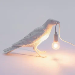 SELETTI Bird Lamp LED-Dekoleuchte, wartend, weiß