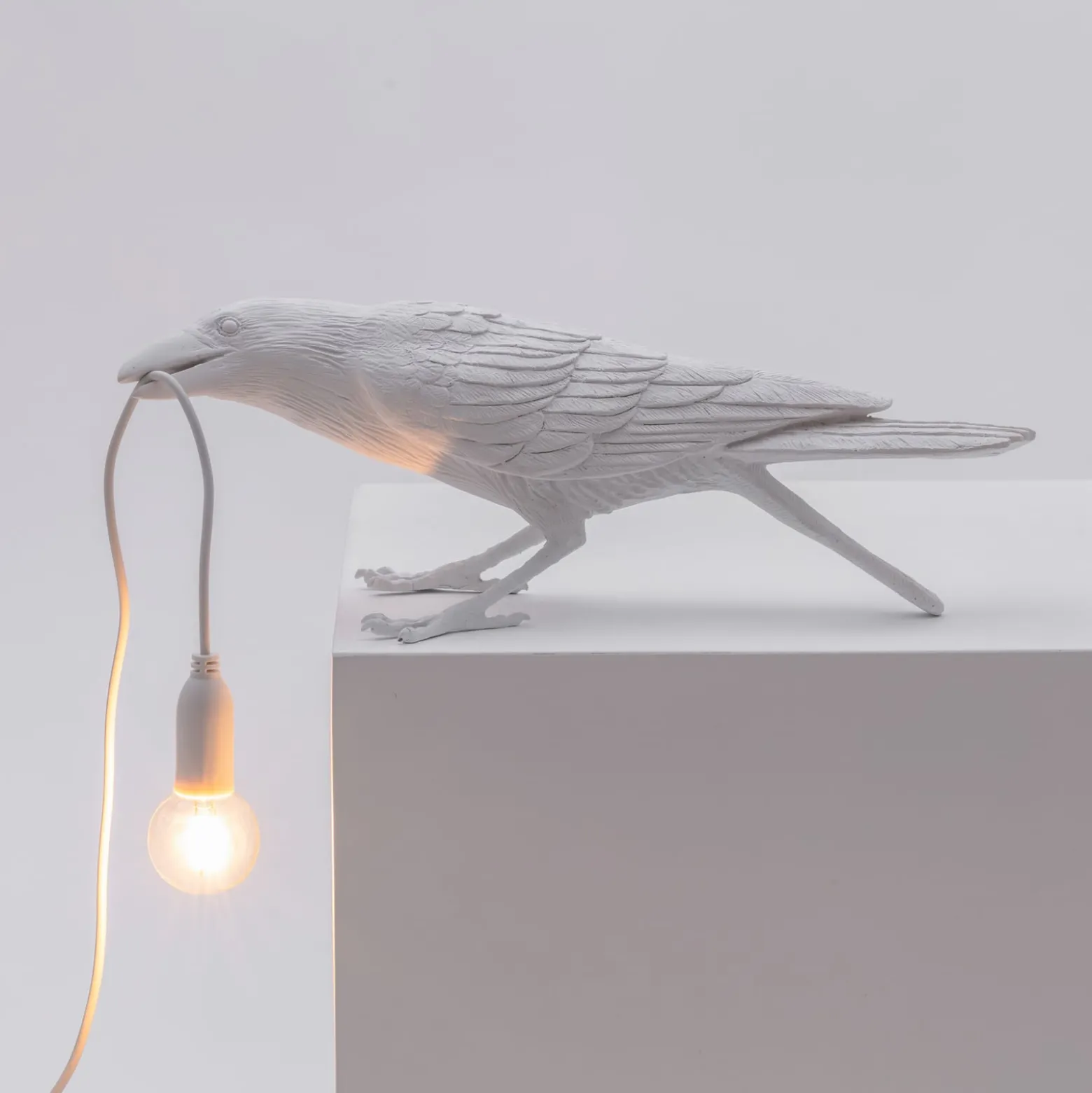 SELETTI Bird Lamp LED-Dekotischlampe spielend weiß