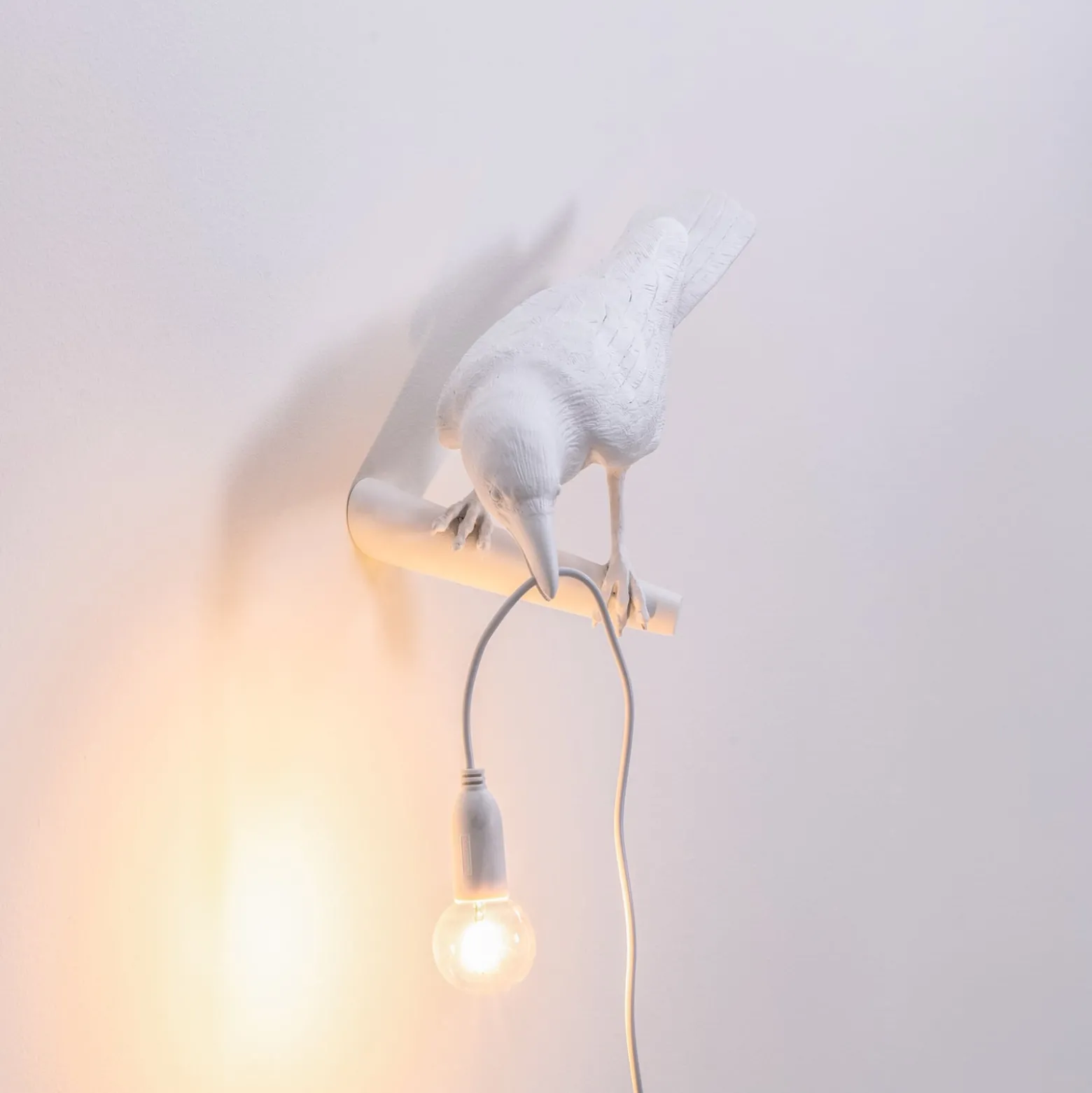 SELETTI Bird Lamp LED-Dekowandleuchte, links, weiß