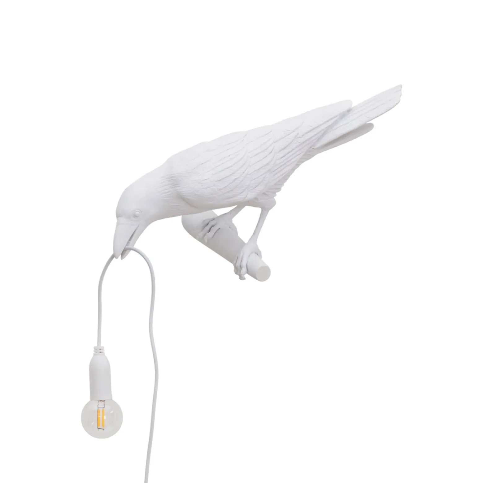 SELETTI Bird Lamp LED-Dekowandleuchte, links, weiß