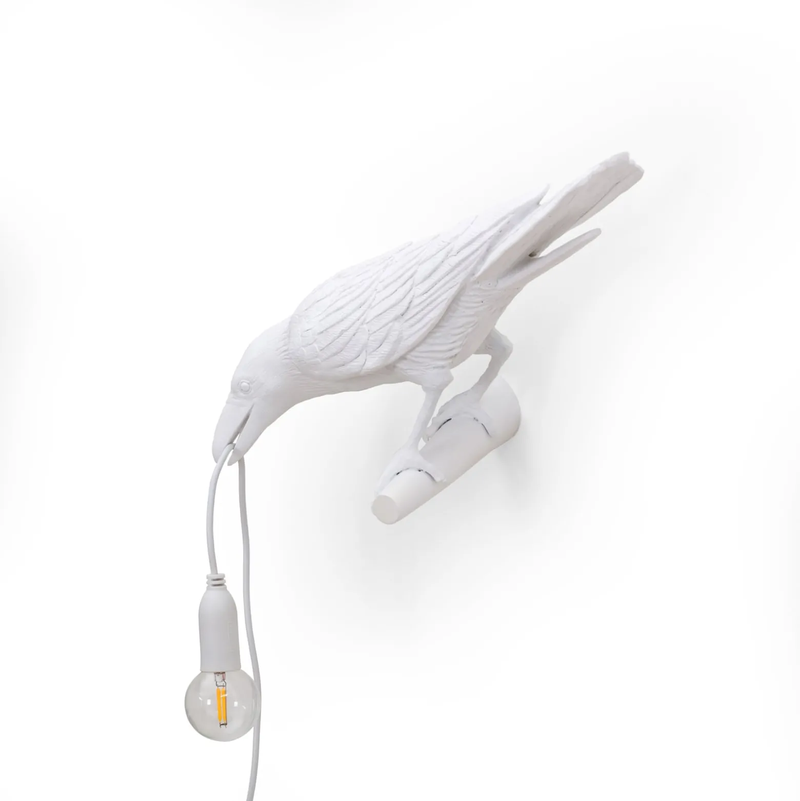 SELETTI Bird Lamp LED-Dekowandleuchte, links, weiß