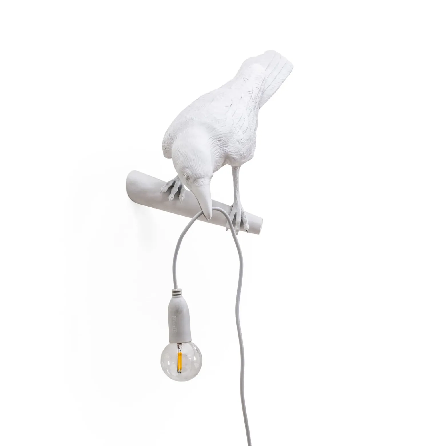 SELETTI Bird Lamp LED-Dekowandleuchte, links, weiß