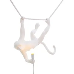 SELETTI Monkey Lamp Dekohängelampe weiß schwingend
