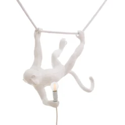 SELETTI Monkey Lamp Dekohängelampe weiß schwingend