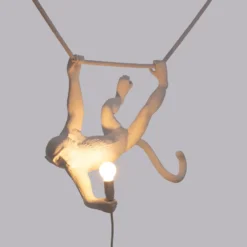 SELETTI Monkey Lamp Dekohängelampe weiß schwingend