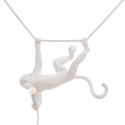 SELETTI Monkey Lamp Dekohängelampe weiß schwingend