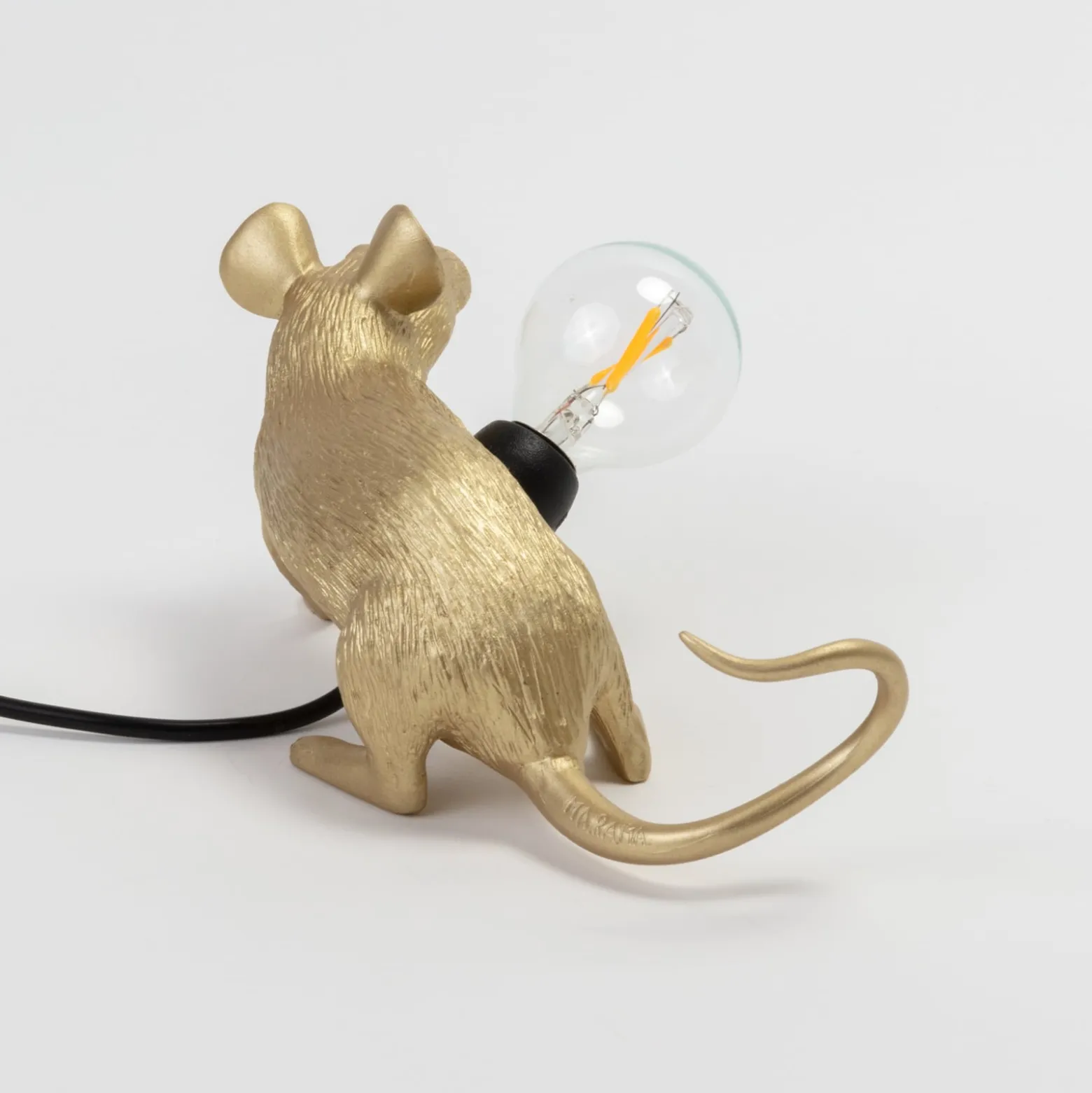 SELETTI Mouse Lamp LED-Dekolampe USB sitzend gold
