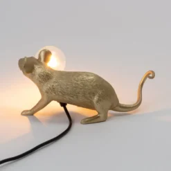 SELETTI Mouse Lamp LED-Dekolampe USB sitzend gold