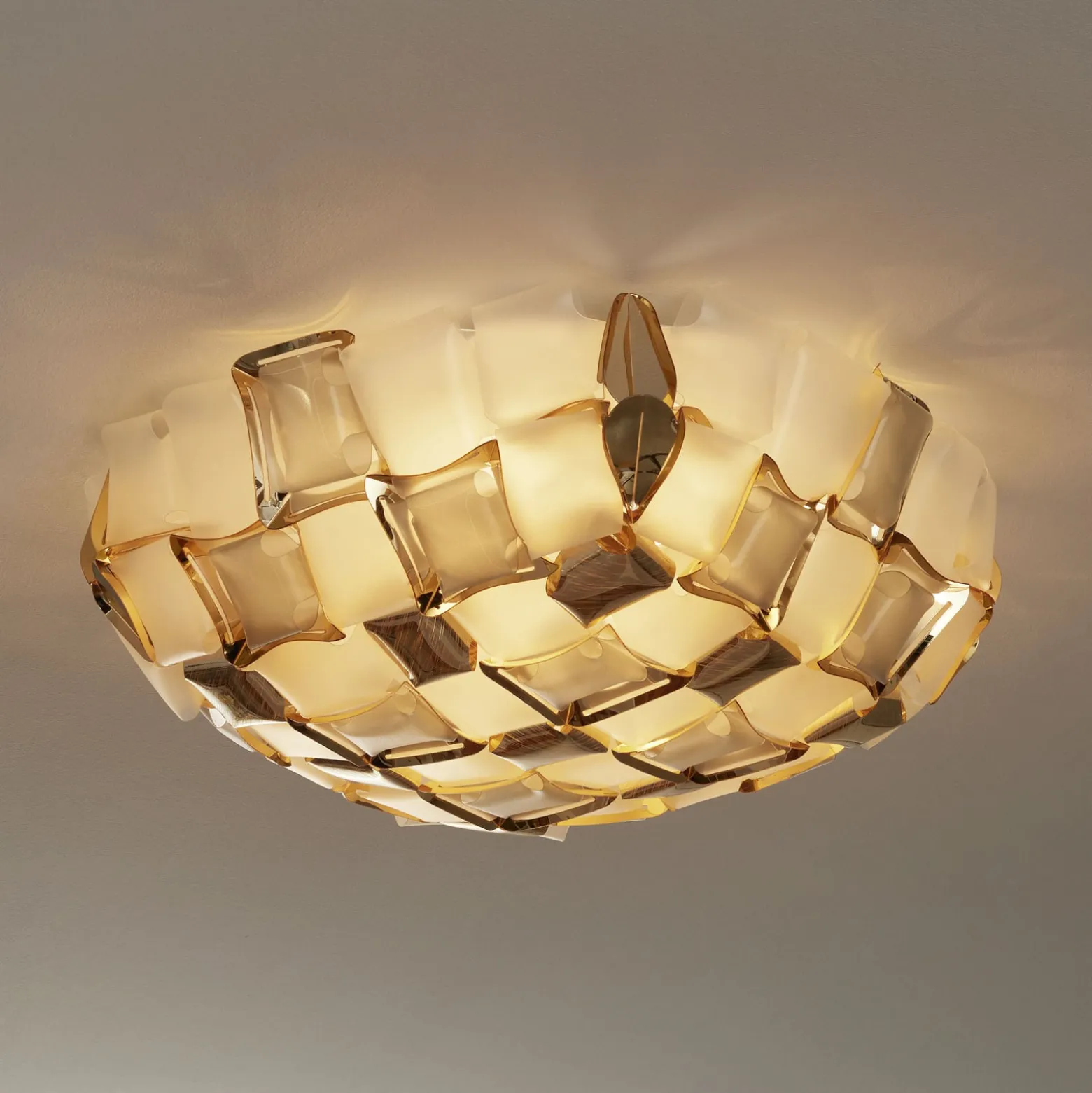 Slamp Mida Deckenleuchte, Ø 67 cm, gold/weiß