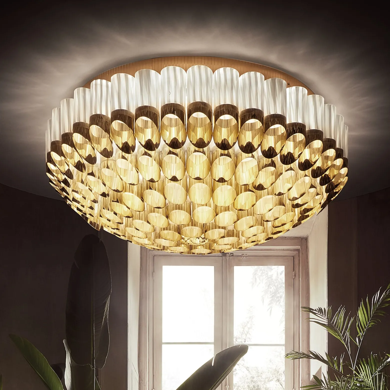 Slamp Odeon Ceiling Deckenleuchte, gold, Ø 102 cm