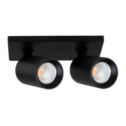 SLC LED-Einbaustrahler Art, 2-fl., schwarz, 2.700 K, Alu
