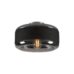 SLV Deckenlampe Pantilo Rope 27, schwarz/grau/silber, Glas