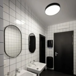 SLV LED-Deckenlampe Decona, Ø 42 cm, schwarz, Metall, CCT