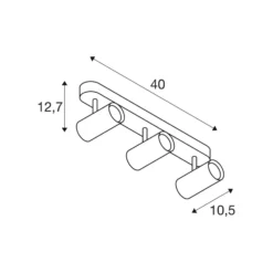 SLV LED-Deckenstrahler Noblo, weiß, dim to warm, Länge 40 cm