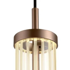 SLV LED-Pendellampe Quimera, kupferfarben, Ø 8 cm, CCT