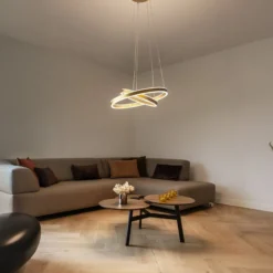 SLV One Double LED-Hängeleuchte, messing, Ø 60 cm