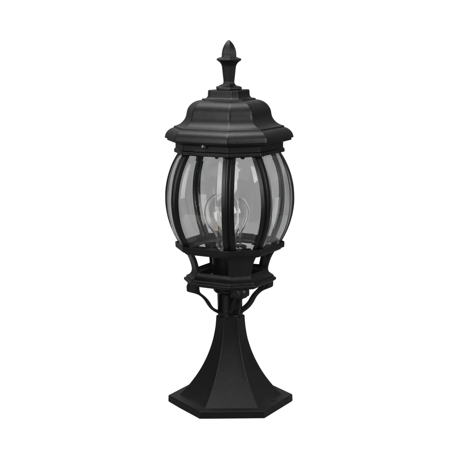 Sockelleuchte Elvo, schwarz matt, Höhe 49 cm, Aluminium