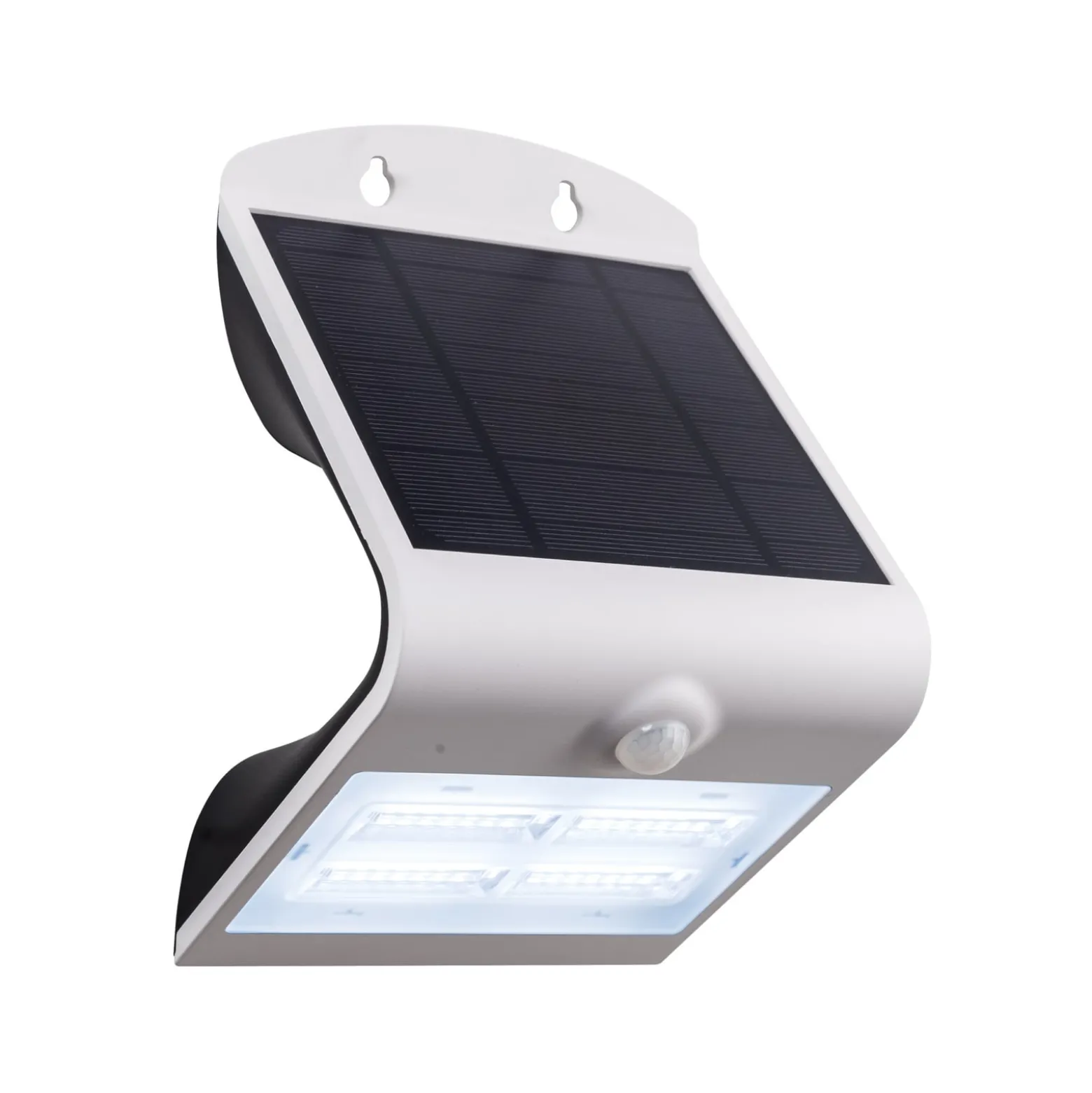 Solar-LED-Wandlampe Lamozzo, weiß, Höhe 21 cm, Sensor