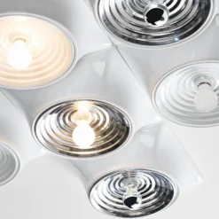 Stilnovo Deckenlampe Goletta, rot glänzend/aluminiumfarben