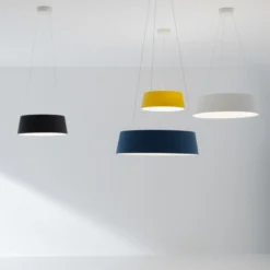 Stilnovo Oxygen LED-Hängeleuchte, gelb, Ø 56 cm