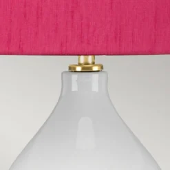 Textil-Tischleuchte Isla messing antik/cranberry
