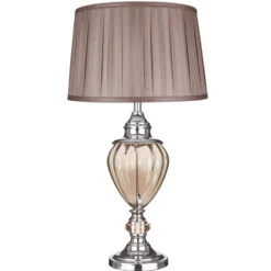Tischlampe Greyson mit Textilschirm in Braun