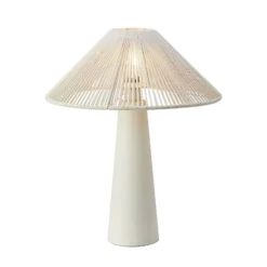 Tischleuchte Favoro, creme, Höhe 50 cm, Keramik, Textil