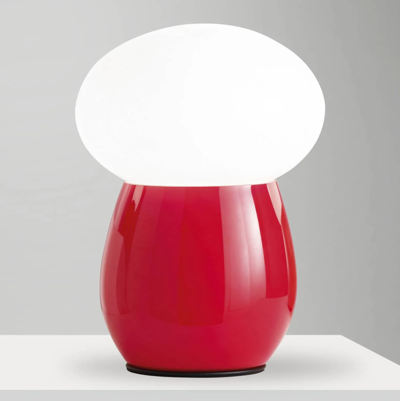 Tischleuchte Freddy, rot, Höhe 30 cm, Glas geblasen, E27