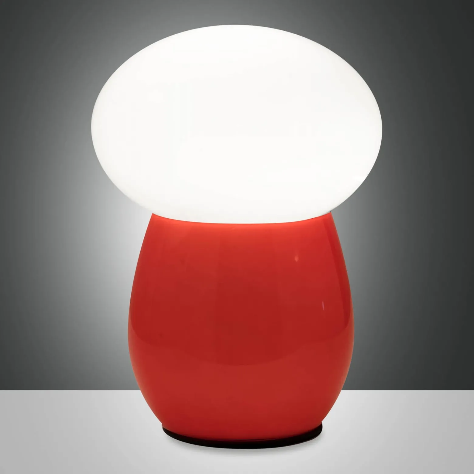 Tischleuchte Freddy, rot, Höhe 30 cm, Glas geblasen, E27