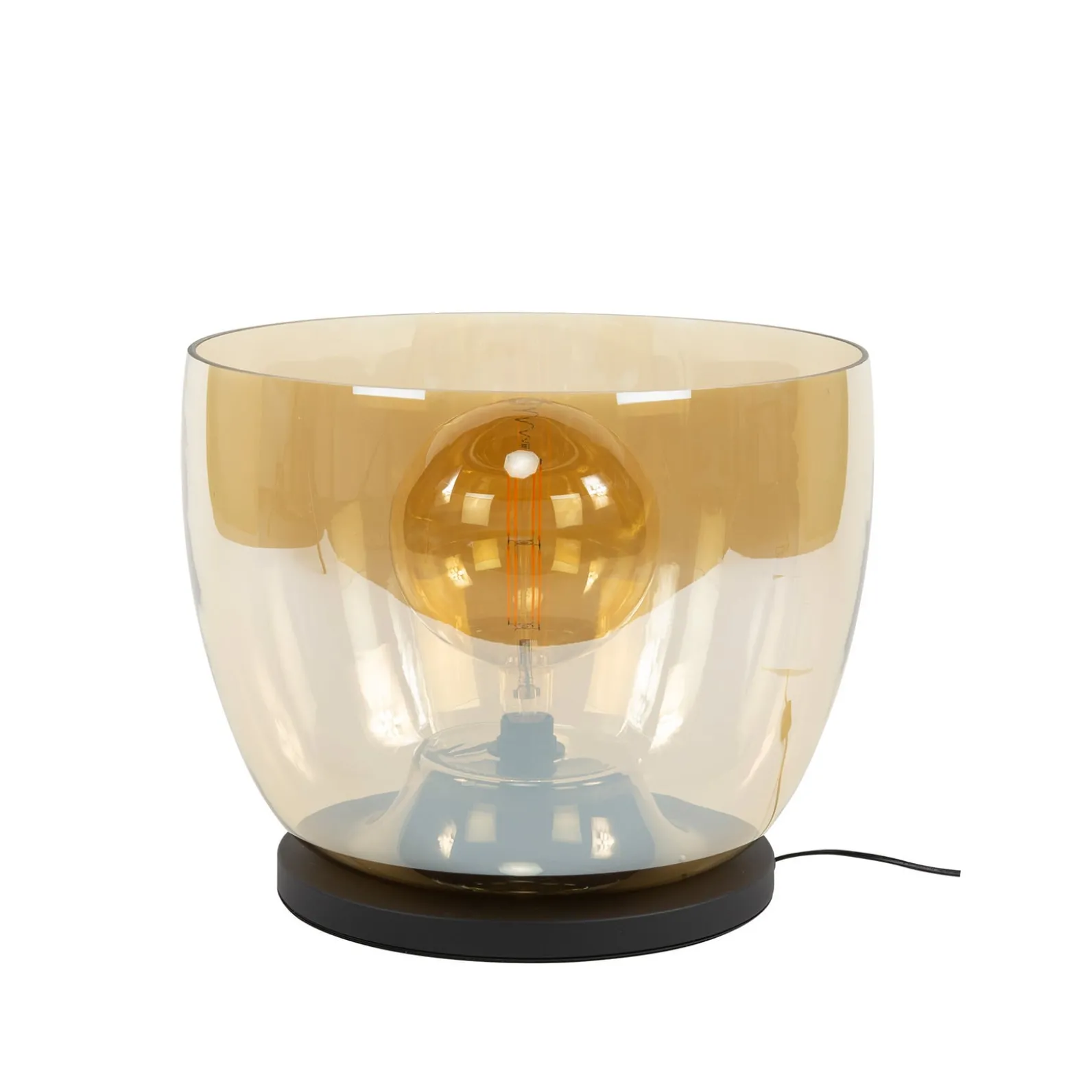 Tischleuchte Kopje, Höhe 41 cm, amber, Glas, E27