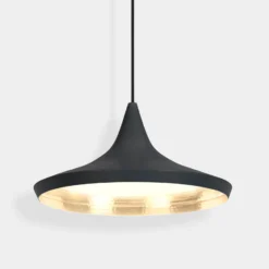 Tom Dixon LED-Hängelampe Beat Flat, schwarz, Ø 56 cm
