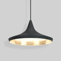 Tom Dixon LED-Hängelampe Beat Flat, schwarz, Ø 56 cm