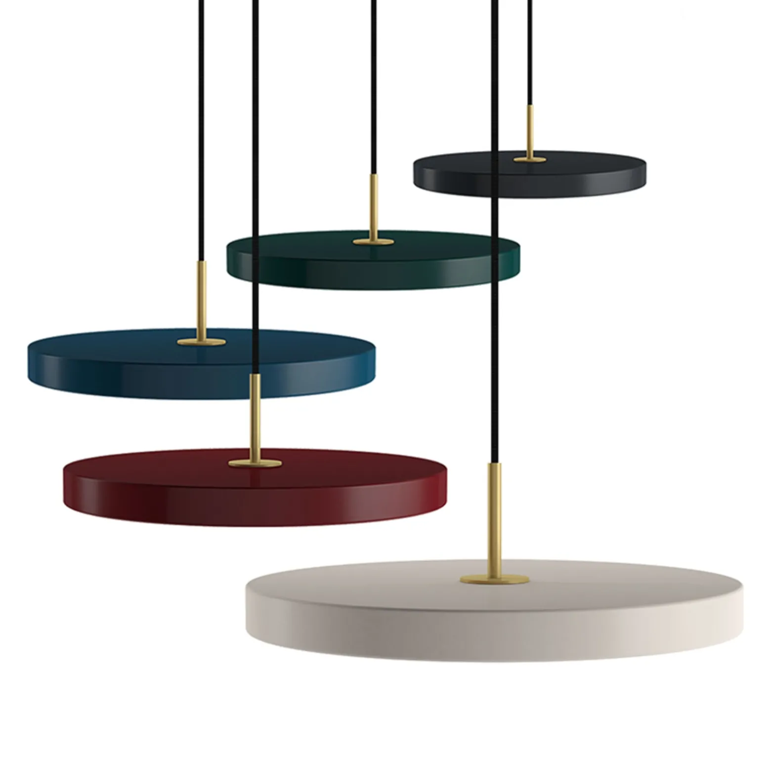 UMAGE LED-Hängelampe Asteria Mini, anthrazit/messing Ø 31 cm