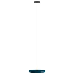 UMAGE LED-Hängeleuchte Asteria Mini, petrol/messing, Ø 31 cm