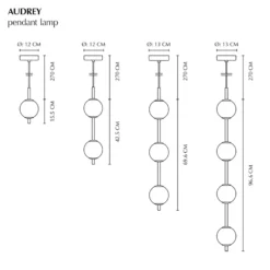UMAGE LED-Hängeleuchte Audrey, stahlfarben, 4-flg., Ø 12 cm