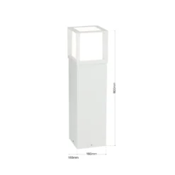 Wegelampe Henry, weiß, Höhe 60 cm, Alu/Edelstahl