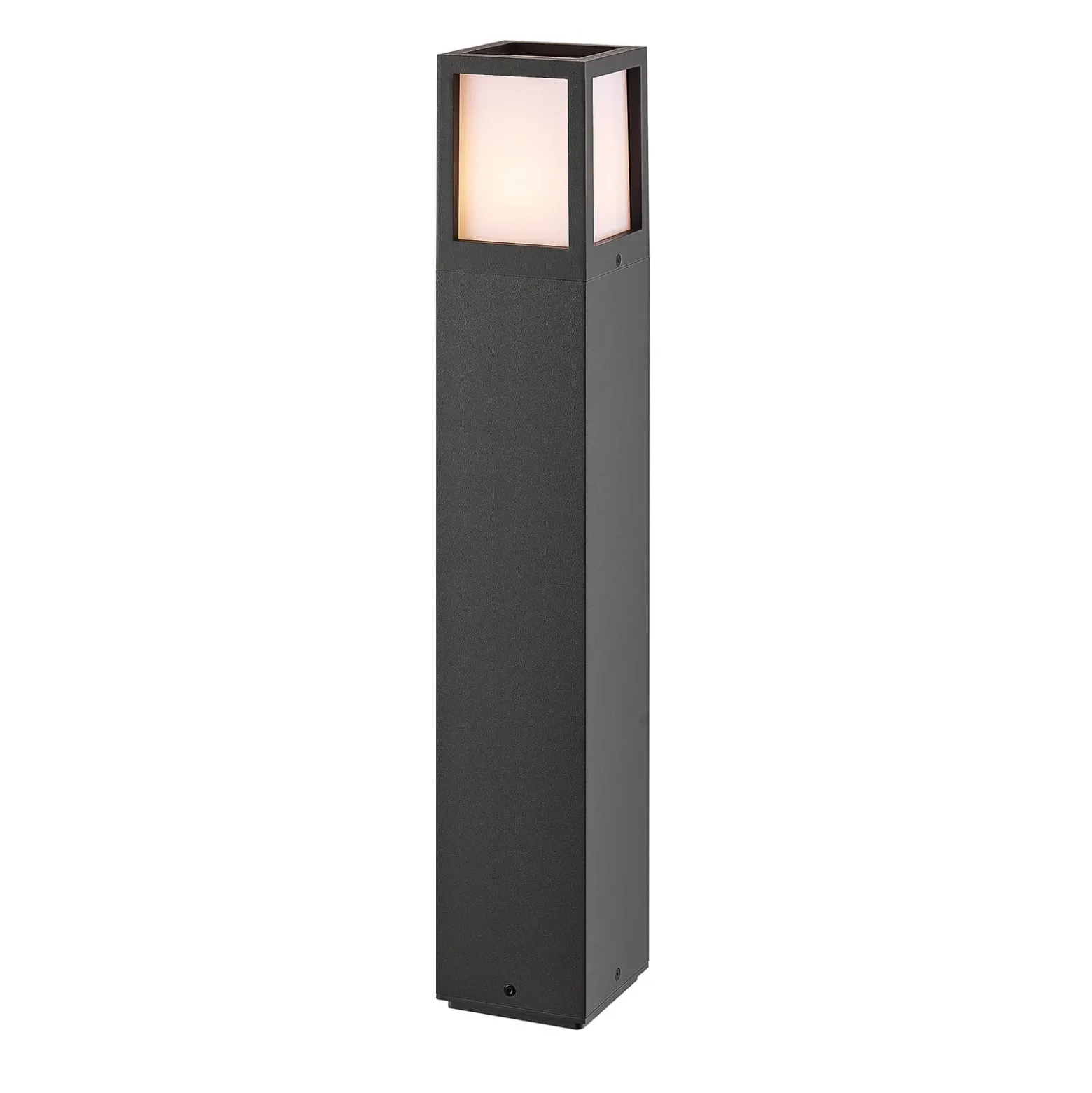 Wegeleuchte Facado II, Höhe 65 cm, eckig, dunkelgrau/opal
