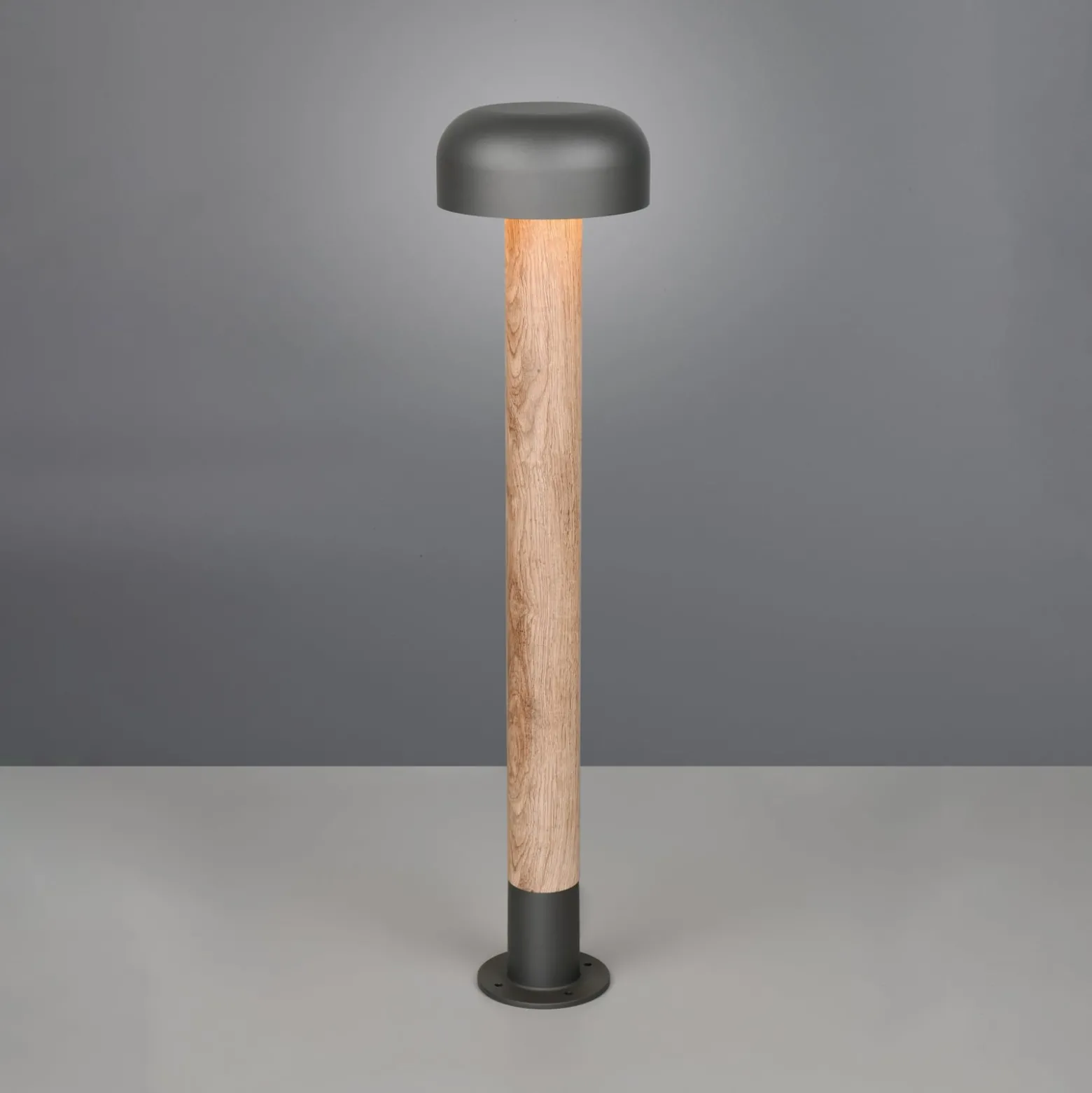 Wegeleuchte FRASER, Holzoptik, Höhe 85 cm, Metall, IP54