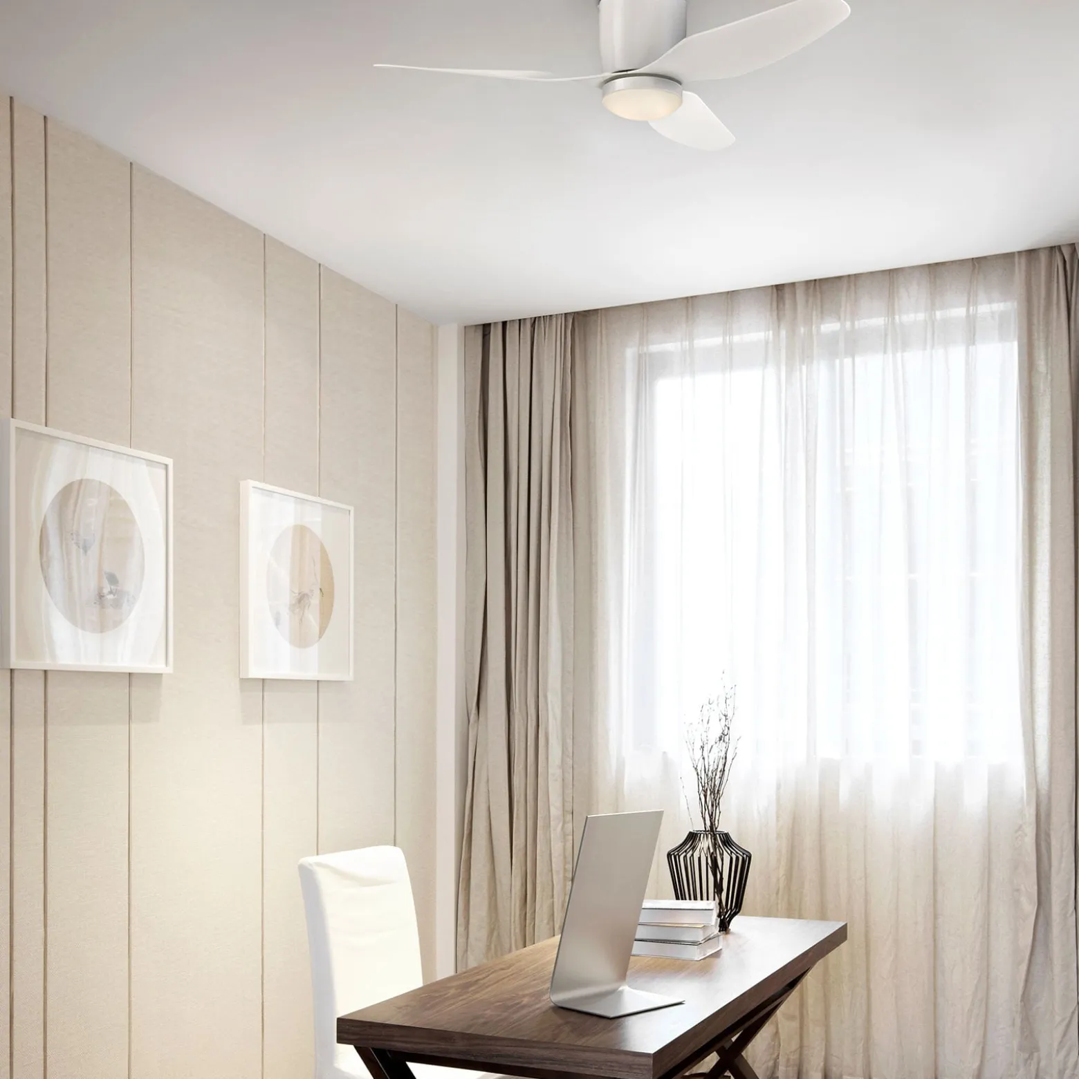 Westinghouse LED-Deckenventilator Carla, leise, 117 cm, weiß